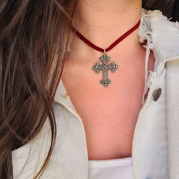 Sterling silver detailed cross handmade - Picture 3 of 8